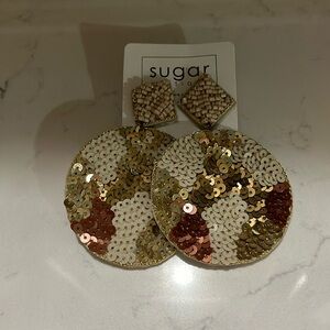 Super Cute Sequined and Seedbeaded Earrings